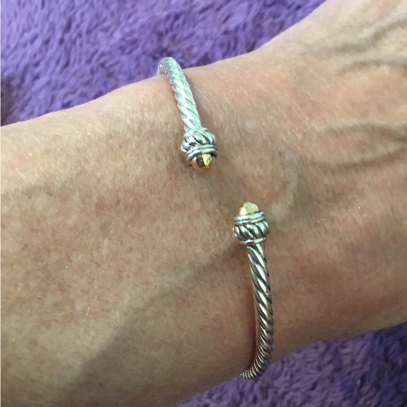 NWT Artisan Crafted Samual B 18K & Sterling Silver Flexible Hinged Bracelet - Picture 6 of 14